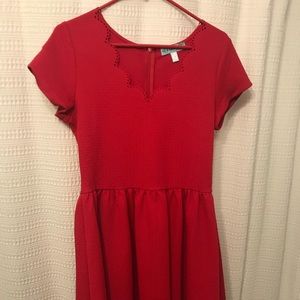 Red scalloped dress